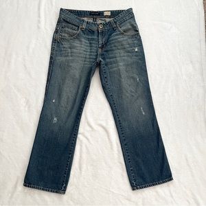 TOMMY HILFIGER Jeans Mens 34X30 Straight Leg Back Pocket Flaps Zip Fly Blue